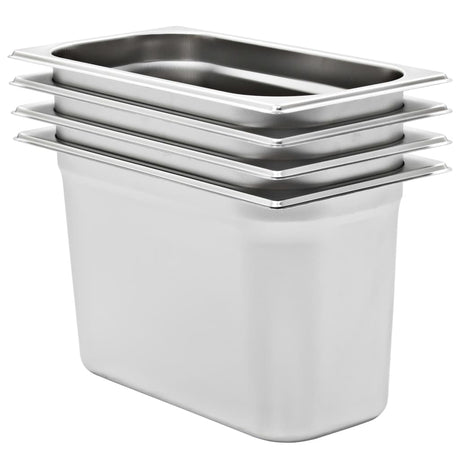 Vidaxx gastronormbeholdere 4 stk gn 1 3 200 mm rustfrit stål