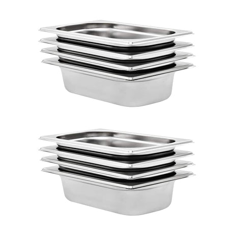 Vidaxxl gastronormbeholdere 8 stk gn 1 4 65 mm rustfrit stål
