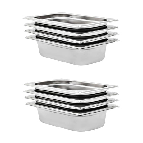 Vidaxxl gastronormbeholdere 8 stk gn 1 4 65 mm rustfrit stål