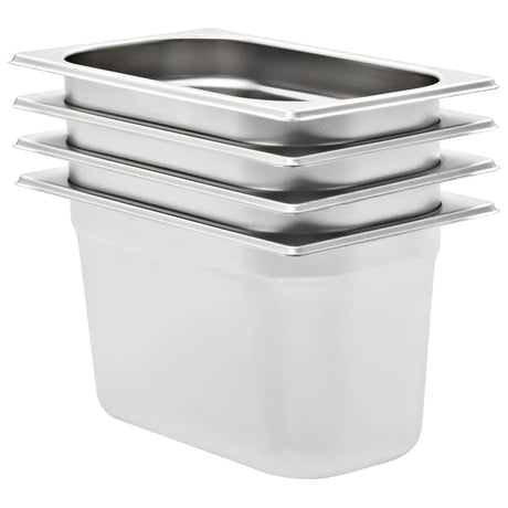 Vidaxx gastronormbeholdere 4 stk gn 1 4 150 mm rustfrit stål