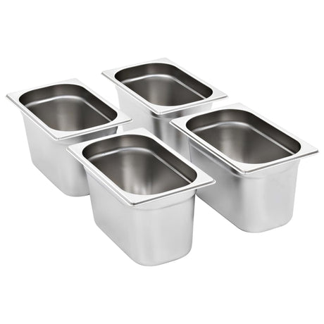 Vidaxx gastronormbeholdere 4 stk gn 1 4 150 mm rustfrit stål