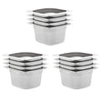 Vidaxx gastronormbeholdere 12 stk gn 1 6 100 mm rustfrit stål