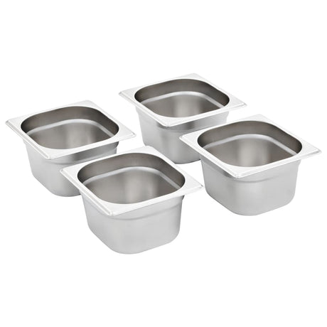 Vidaxx gastronormbeholdere 12 stk gn 1 6 100 mm rustfrit stål