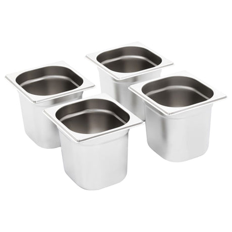 Vidaxx gastronormbeholdere 8 stk gn 1 6 150 mm rustfrit stål
