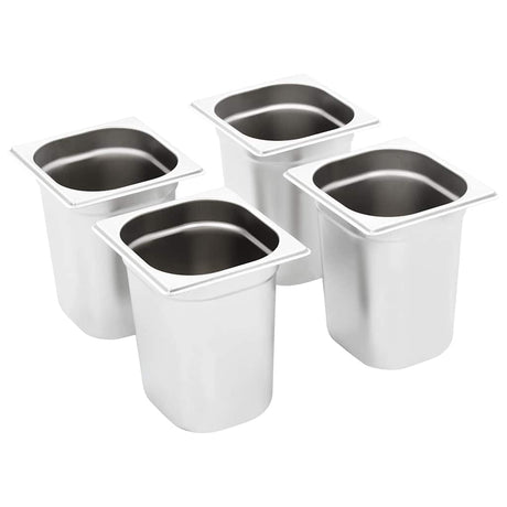 Vidaxx gastronormbeholdere 8 stk gn 1 6 200 mm rustfrit stål