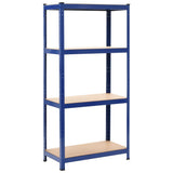 Vidaxl Storage Rack 4-lags stål og forarbejdet træblå