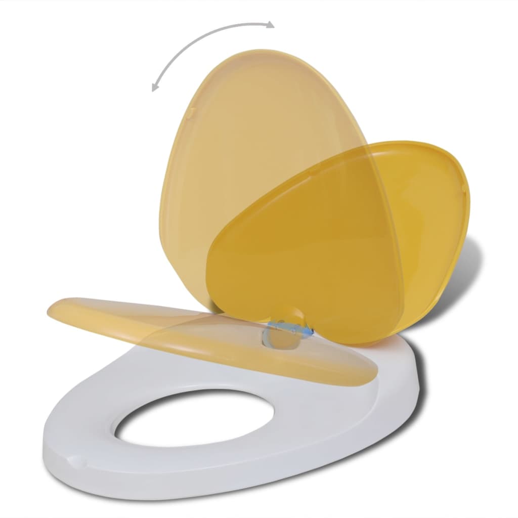 VidaXL toiletsæder med soft-close låg, 2 stk. plastik hvid og gul