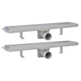 Vidaxx bruseafløb 2 stk rektangulært 530x140 mm rustfrit stål
