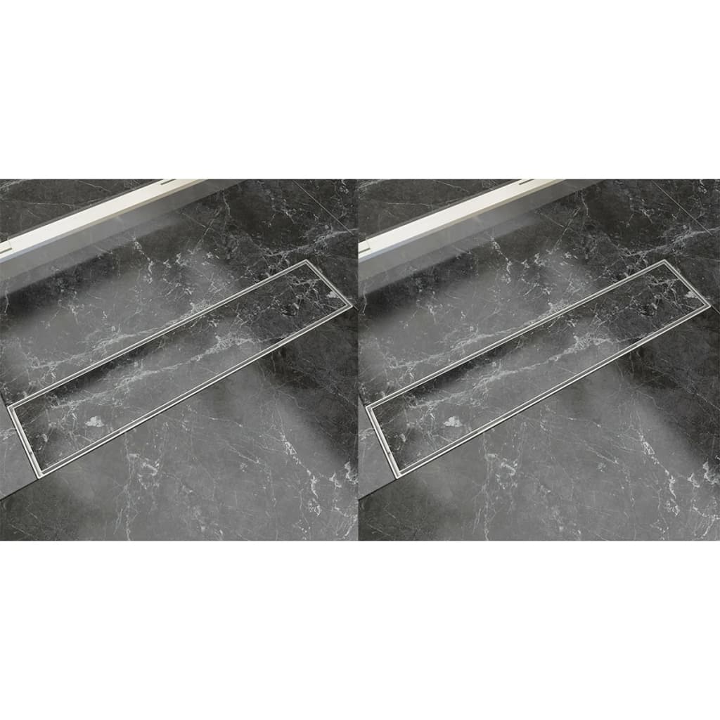 Vidaxx bruseafløb 2 stk rektangulært 530x140 mm rustfrit stål