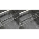 Vidaxx bruseafløb 2 stk rektangulært 530x140 mm rustfrit stål