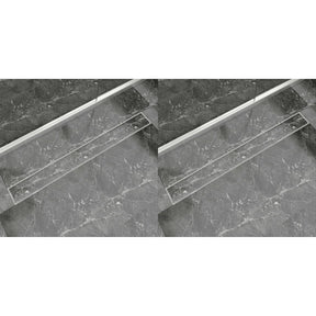 Vidaxl bruseafløb 2 pc rektangulær 1030x140 mm rustfrit stål