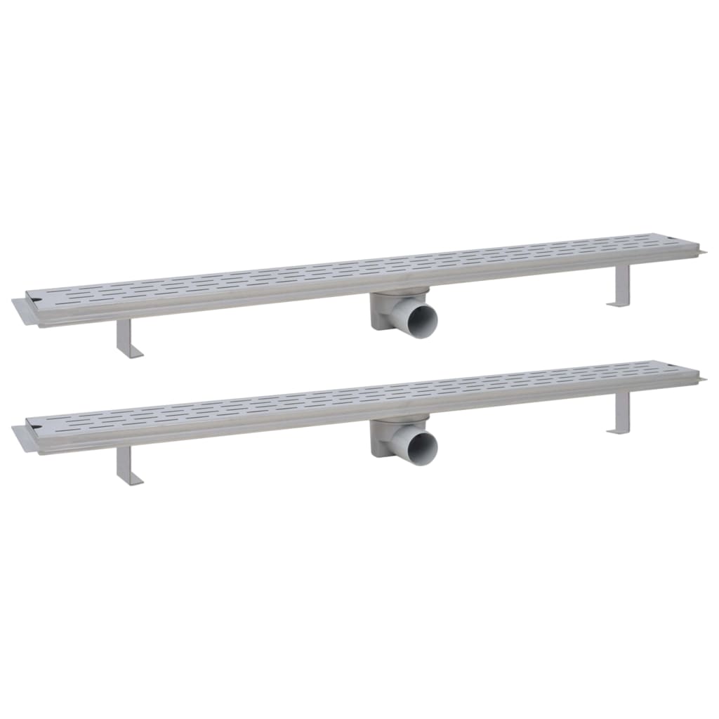 Vidaxl bruseafløb 2 pc rektangulær linje 1030x140 mm rustfrit stål