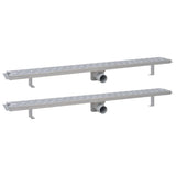 Vidaxl bruseafløb 2 pc rektangulær linje 1030x140 mm rustfrit stål
