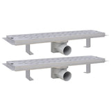 Vidaxl Bruserafløb 2 PC Rektangulær bølget 530x140 mm rustfrit stål