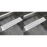 Vidaxl Bruserafløb 2 PC Rektangulær bølget 530x140 mm rustfrit stål