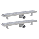 Vidaxl Bruserafløb 2 PC Rektangulær bølget 630x140 mm rustfrit stål