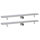 Vidaxl Bruser Drain 2 PC Rektangulær boble 1030x140mm rustfrit stål
