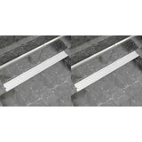 Vidaxl Bruser Drain 2 PC Rektangulær boble 1030x140mm rustfrit stål