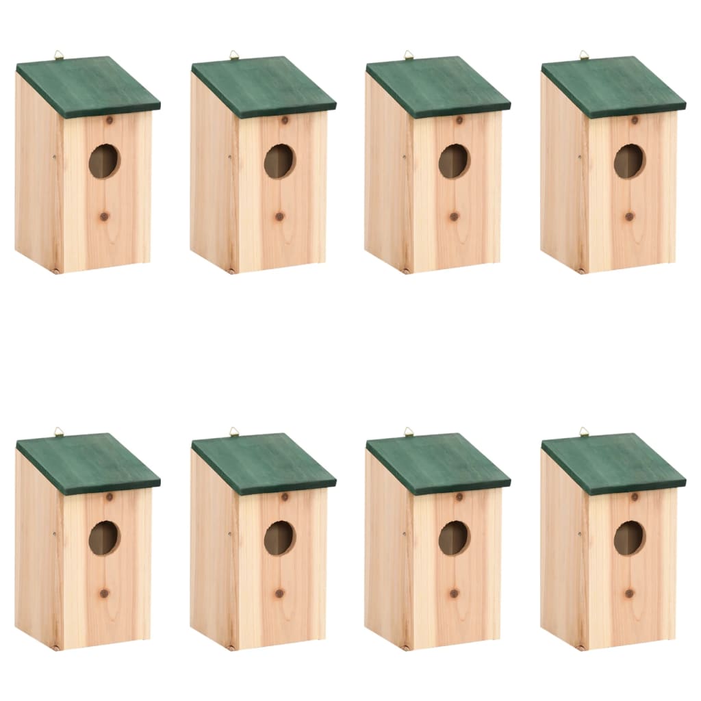 VidaXL fuglehuse 8 stk 12x12x22 cm træ