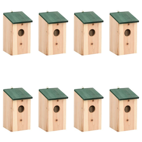 VidaXL fuglehuse 8 stk 12x12x22 cm træ