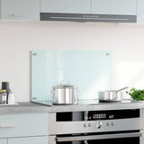 Vidaxl Splash Screen Kitchen 70x40 cm Tilled Glass White
