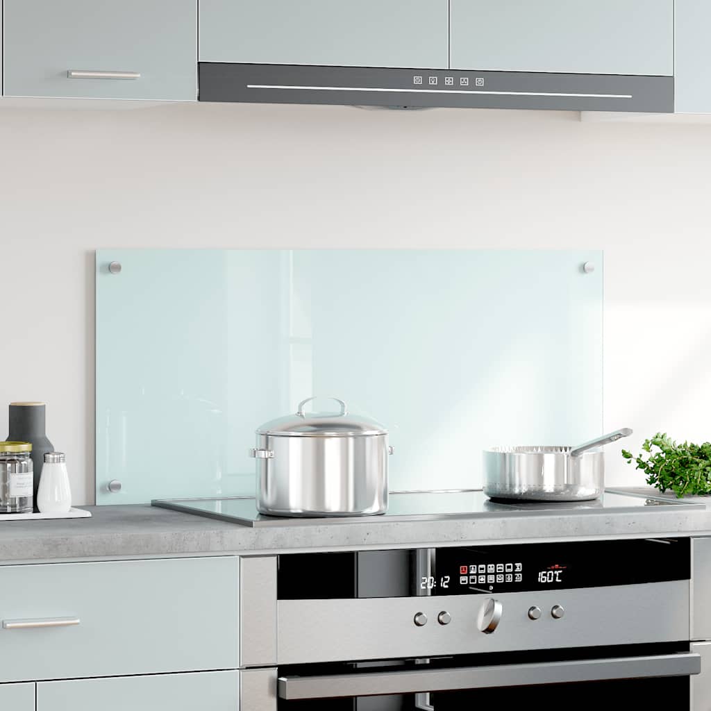 Vidaxl Splash Screen Kitchen 90x40 cm Tilled Glass White