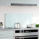 Vidaxl Splash Screen Kitchen 90x40 cm Tilled Glass White