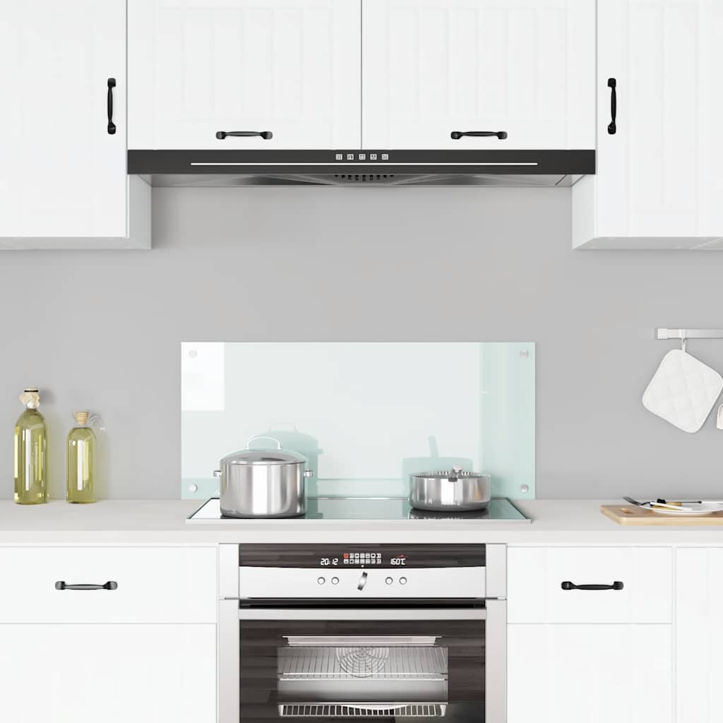 Vidaxl Splash Screen Kitchen 90x40 cm Tilled Glass White