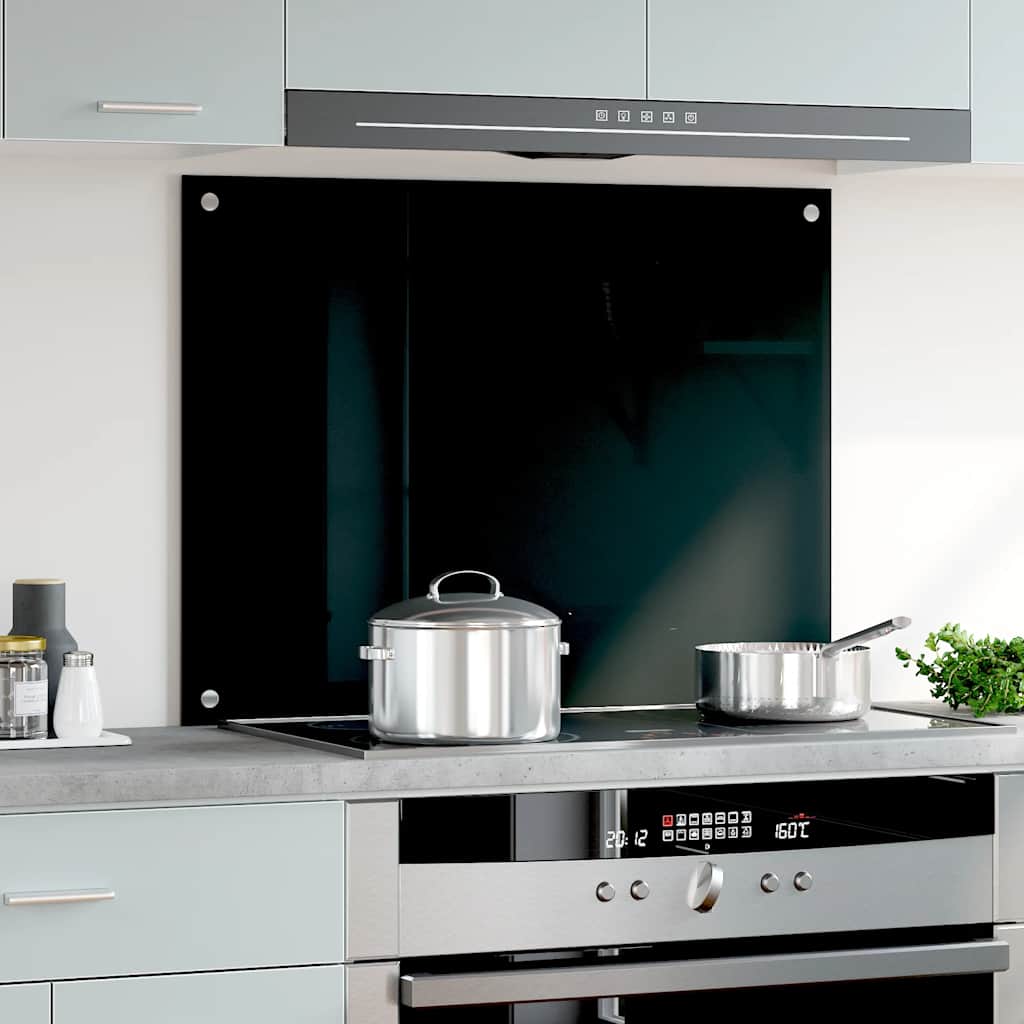 Vidaxl Splash Screen Kitchen 80x60 cm Termins glas sort