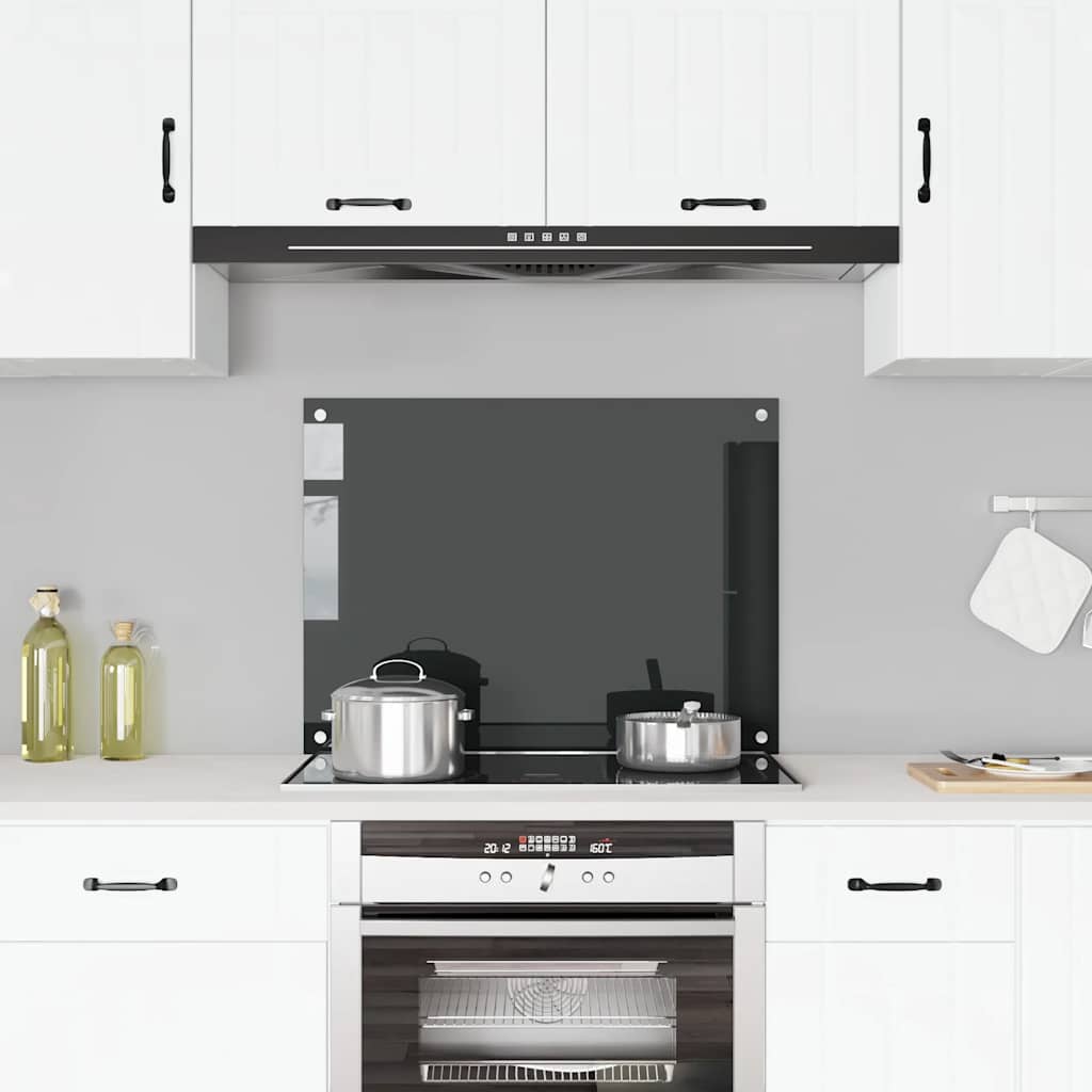 Vidaxl Splash Screen Kitchen 80x60 cm Termins glas sort