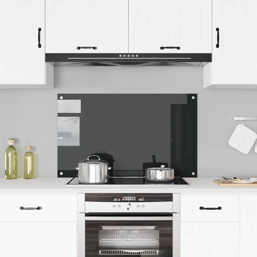 Vidaxl Splash Screen Kitchen 100x60 cm Termins glas sort
