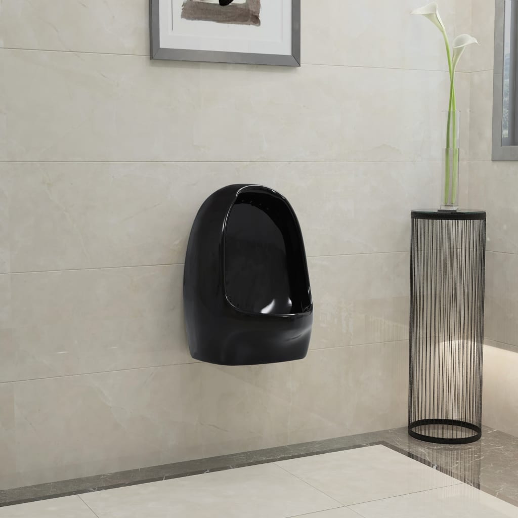 Vidaxl Wallurinoir med spiralventil keramisk sort