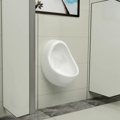 Vidaxl Wallurinoir med spiralventil keramisk hvid