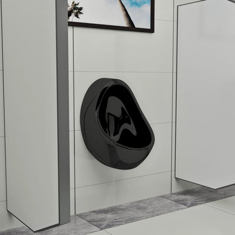 Vidaxl Wallurinoir med spiralventil keramisk sort