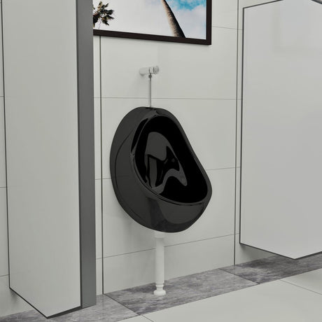 Vidaxl Wallurinoir med spiralventil keramisk sort