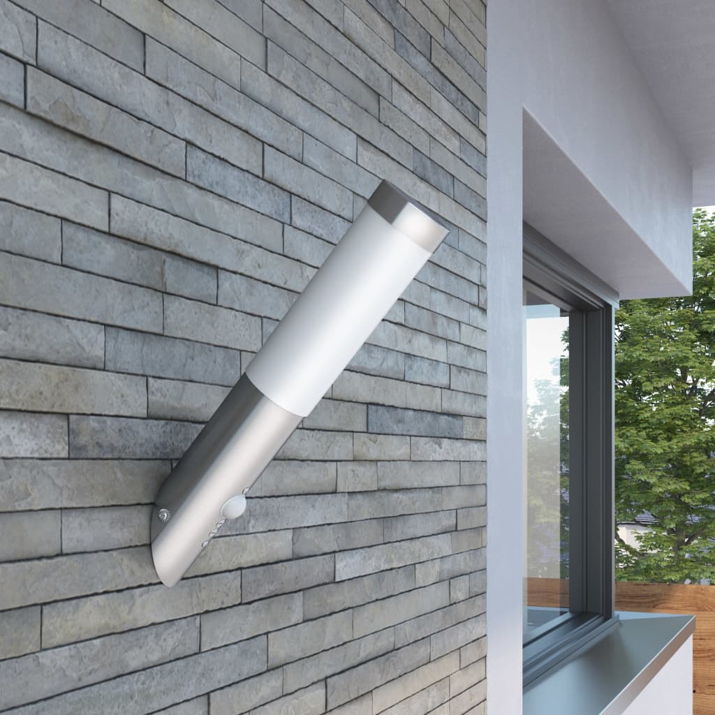Vidaxl udendørs lampe rustfrit stål enego med sensor