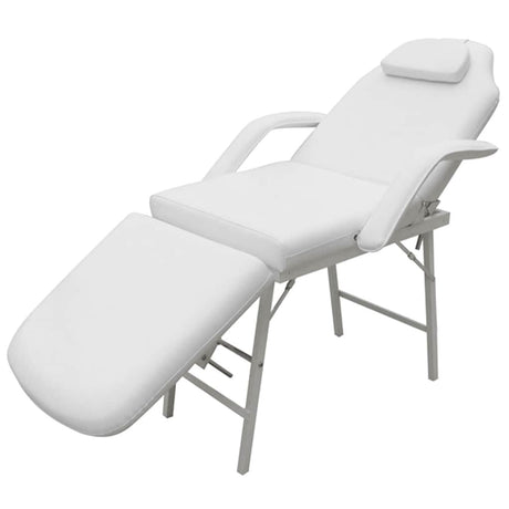 Vidaxl -behandlingsstol til ansigt 185x78x76 cm Kunstig læderhvide