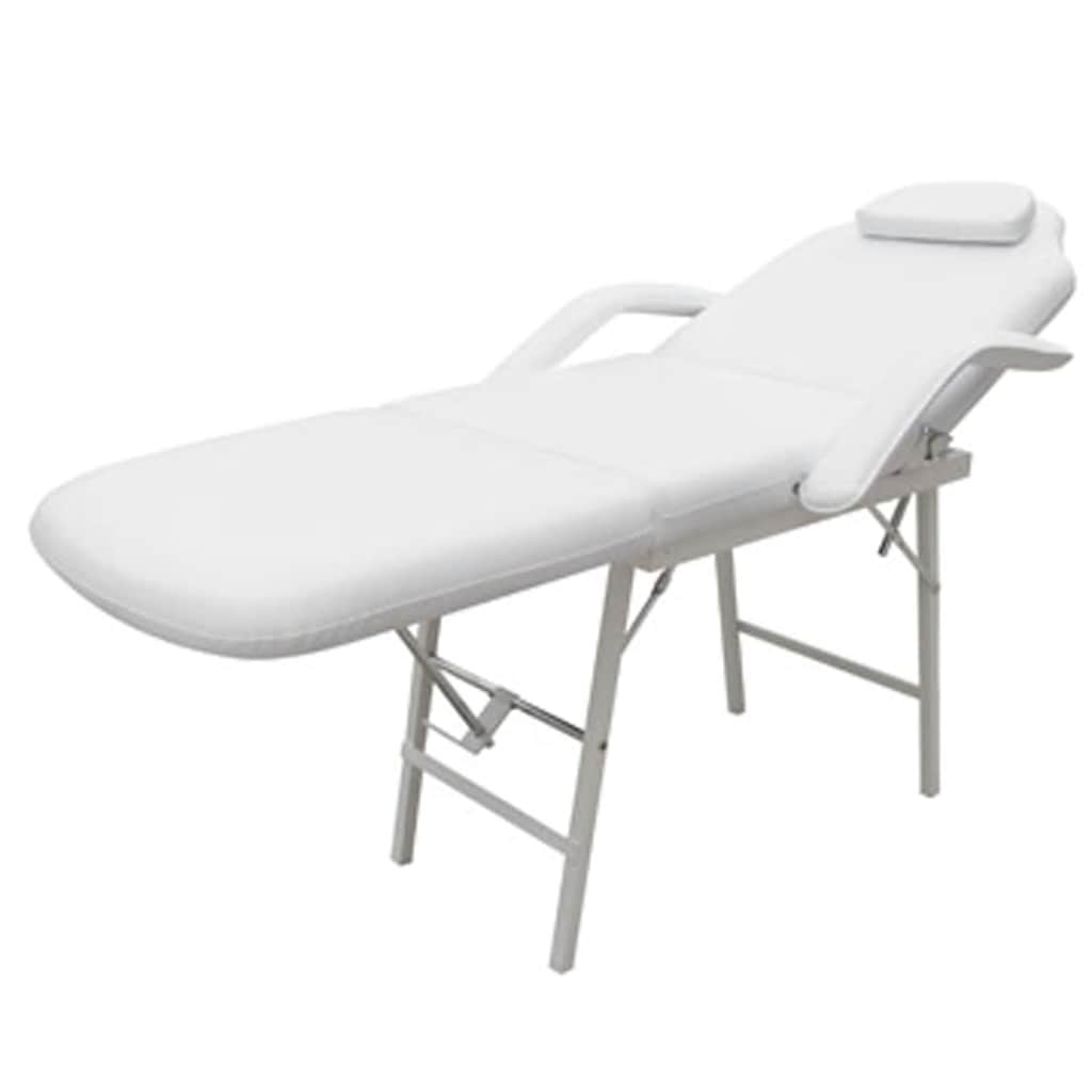 Vidaxl -behandlingsstol til ansigt 185x78x76 cm Kunstig læderhvide
