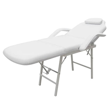 Vidaxl -behandlingsstol til ansigt 185x78x76 cm Kunstig læderhvide