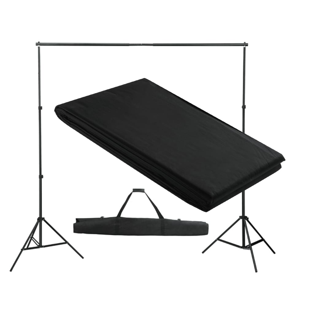 Vidaxl baggrundssystem 300x300 cm sort