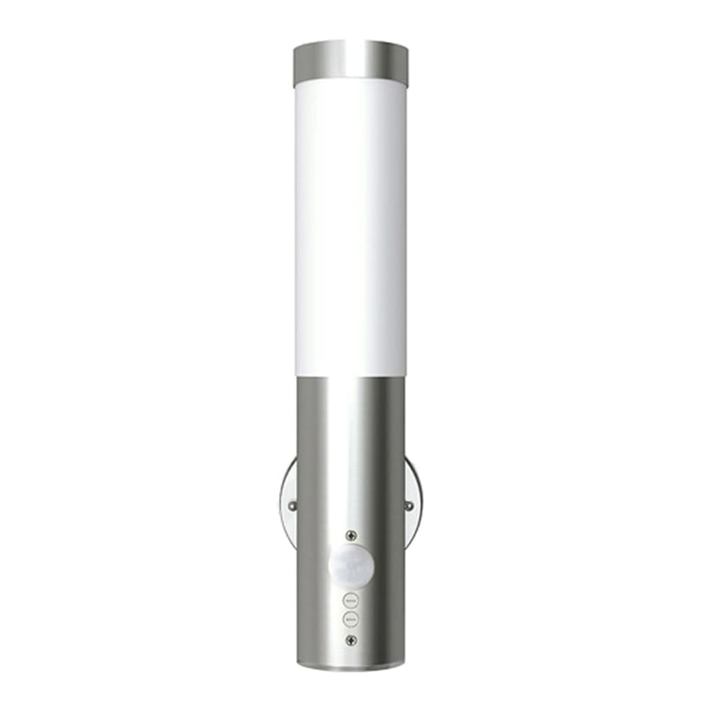 Vidaxl udendørs lampe rustfrit stål Savona med sensor (2 stykker)