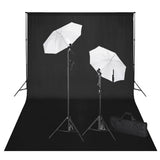 Vidaxx studiesæt med sort baggrund og lamper 600x300 cm