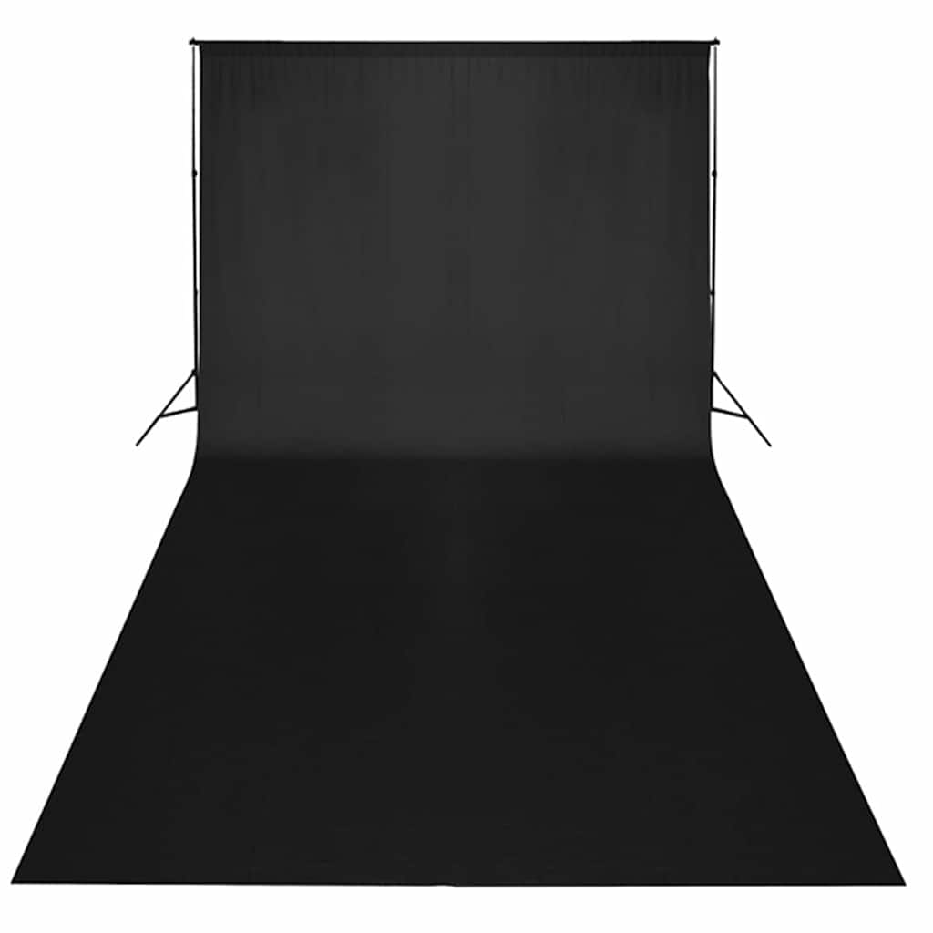 Vidaxx studiesæt med sort baggrund og lamper 600x300 cm