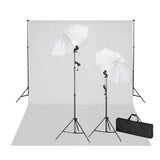 Vidaxx studiesæt med hvid baggrund og lamper 600x300 cm