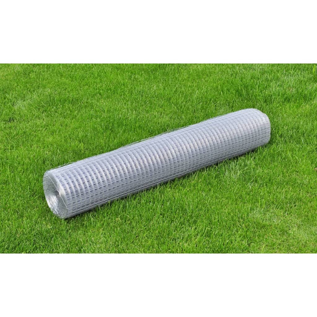 Vidaxl Wire Mesh Square 1x25 M Galvaniseret stålsølvfarvet