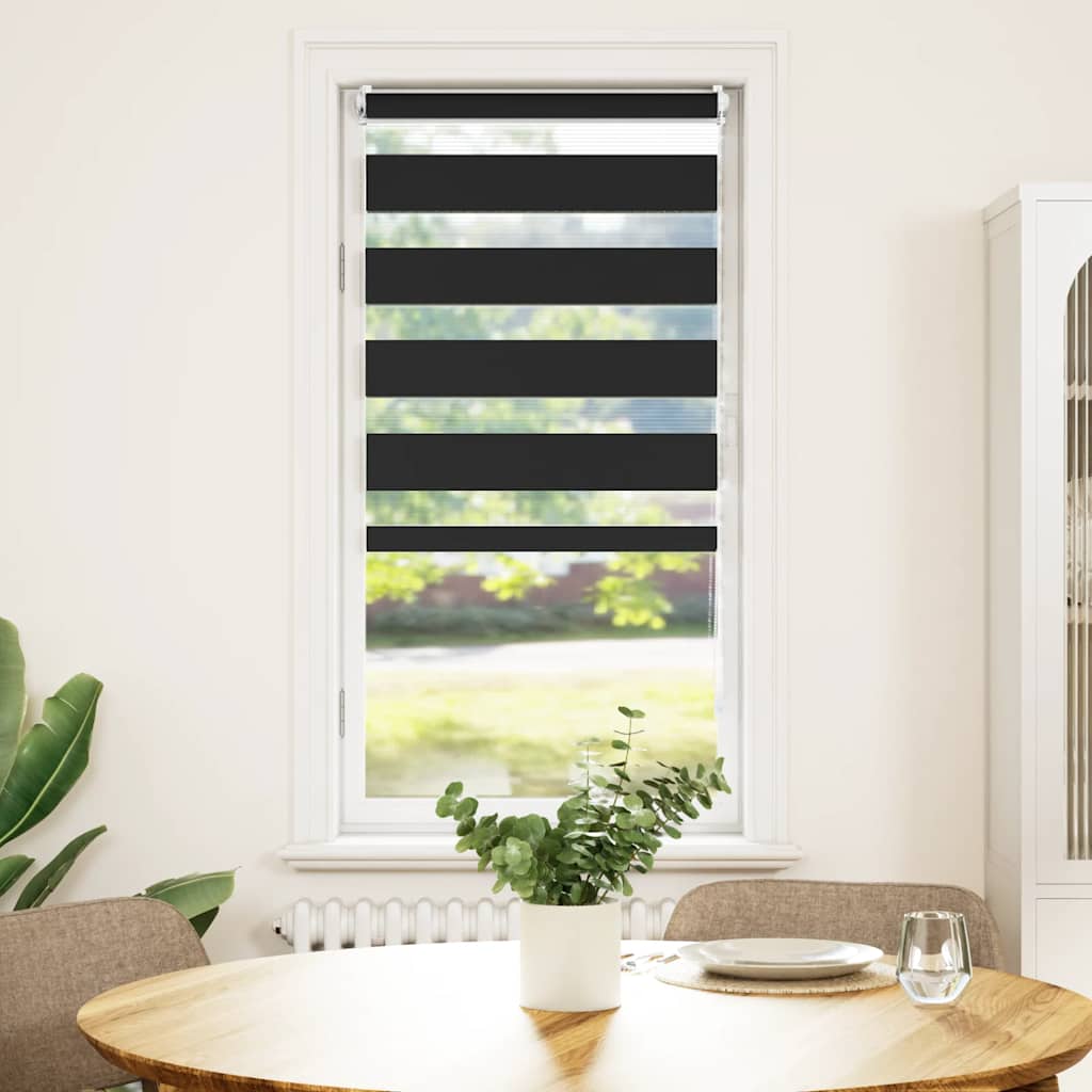 VidaXL zebra rullegardin 80,9 x 150 cm stofbredde 76,7 cm sort