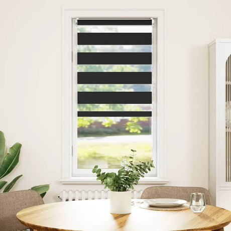 VidaXL zebra rullegardin 80,9 x 150 cm stofbredde 76,7 cm sort
