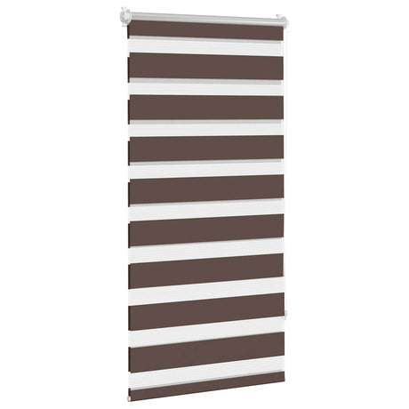 VidaXL zebra rullegardin 80,9 x 150 cm stofbredde 76,7 cm kaffebrun