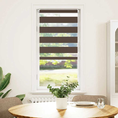 VidaXL zebra rullegardin 80,9 x 150 cm stofbredde 76,7 cm kaffebrun