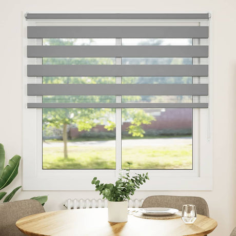 VidaXL zebra rullegardin 120,9 x 175 cm stofbredde 116,7 cm grå
